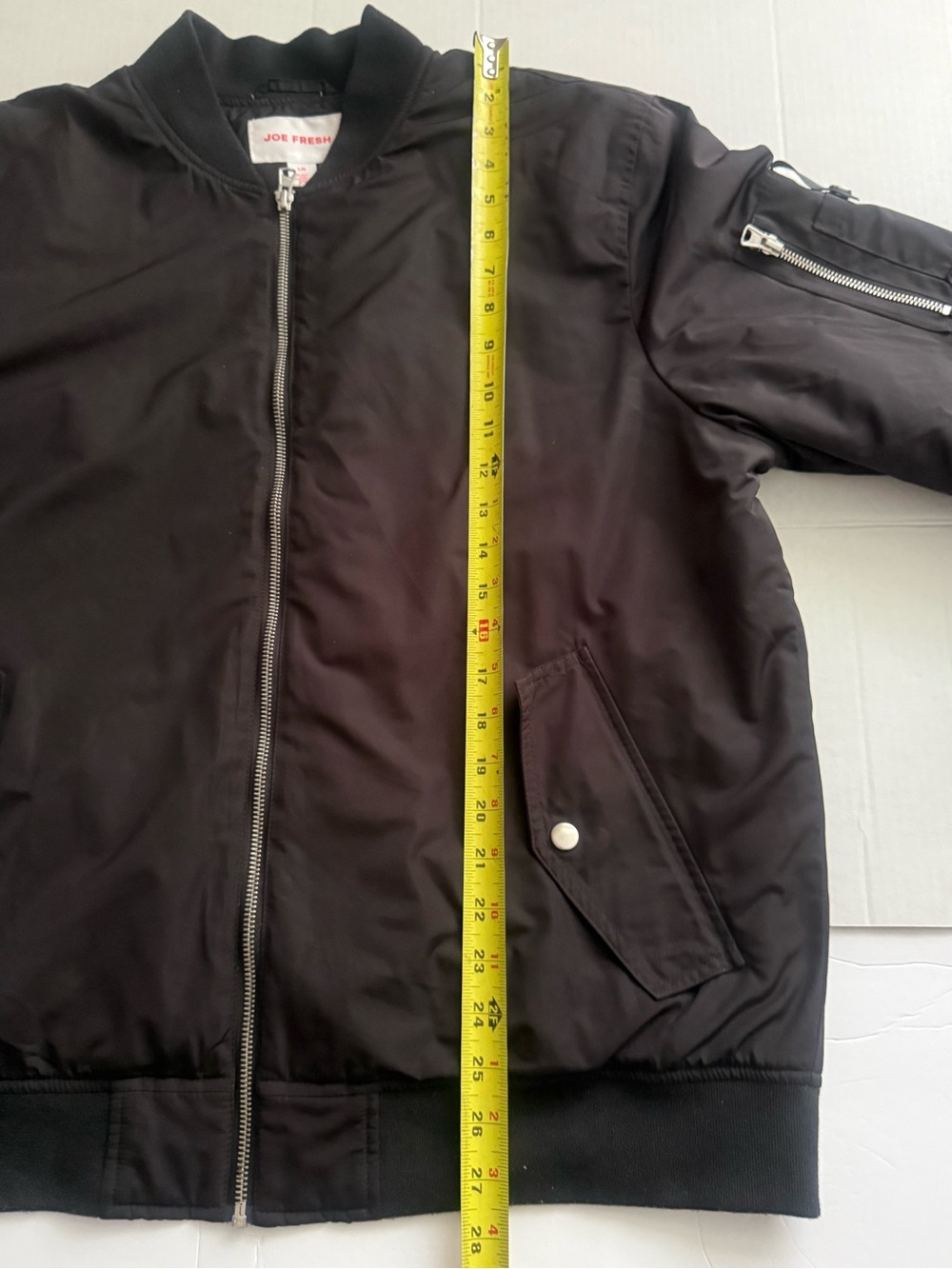 Joe Fresh Black Men’s Bomber Jacket with Zip Pocket - Picture 6 of 6